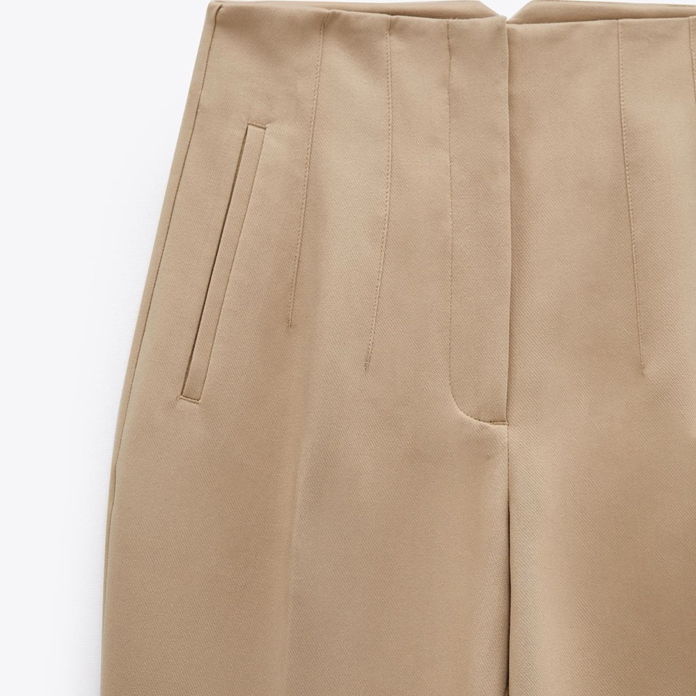 high waisted zara beige pants
